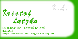 kristof latzko business card